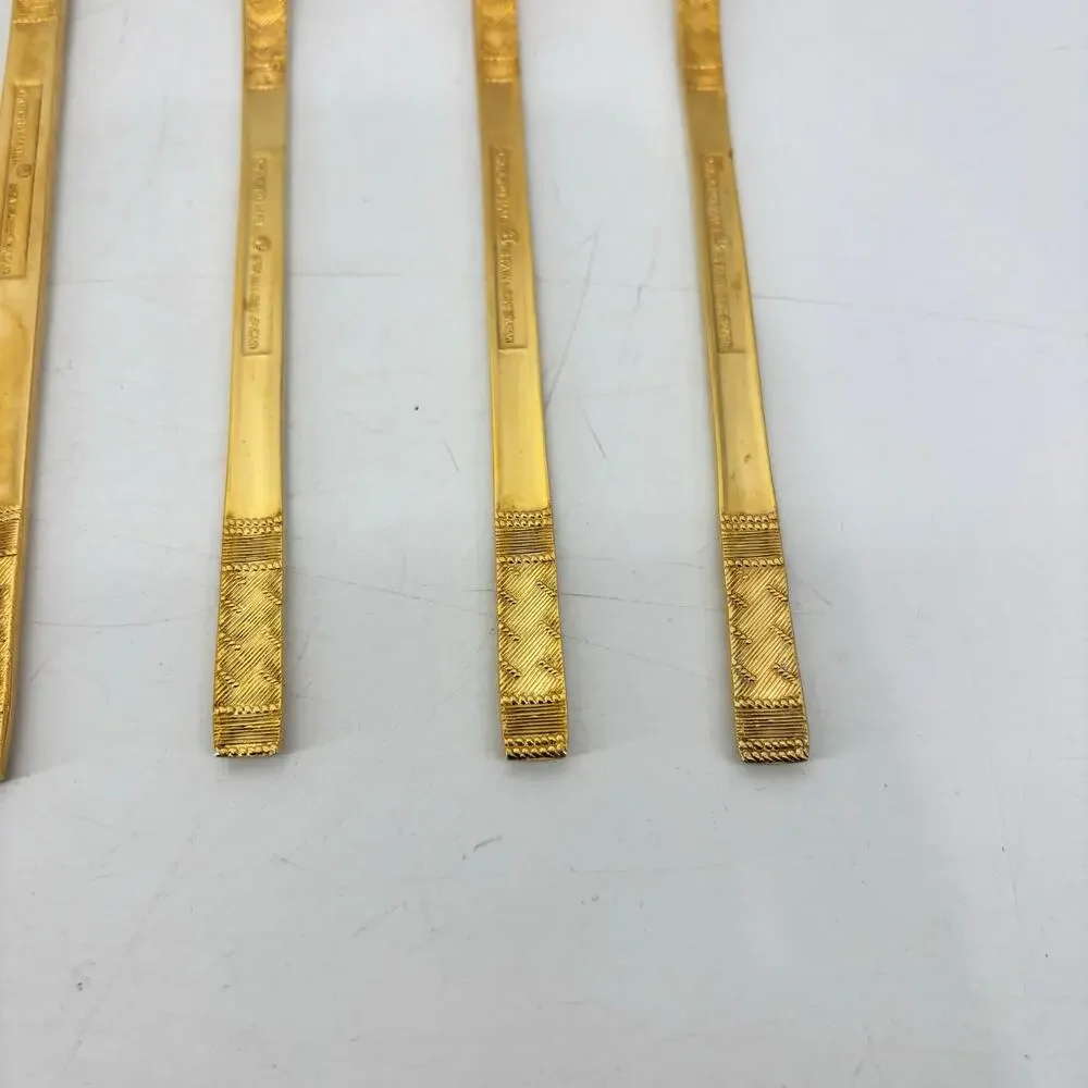 11 Vtg Oxford Hall Stainless Japan Gold Tone Flatware Regency